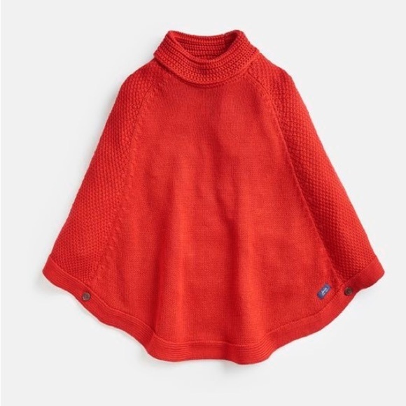 Joules Girls Tess Knitted Red Poncho Size L - Picture 16 of 16